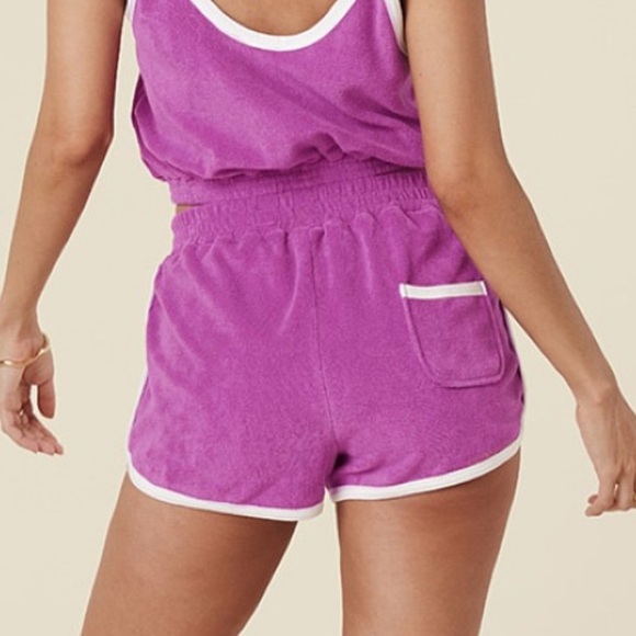 SPELL Miami Organic Cotton Terry Shorts Mauve Size Small - Picture 2 of 10
